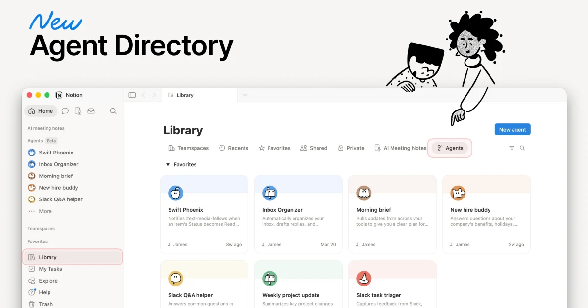 Notion OG image: May 6, 2026 – New Custom Agent Directory