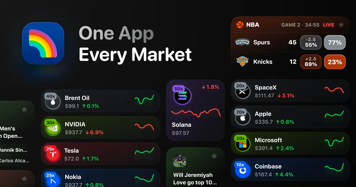 Rainbow OG image: Rainbow | Trade Any Market from Your Phone