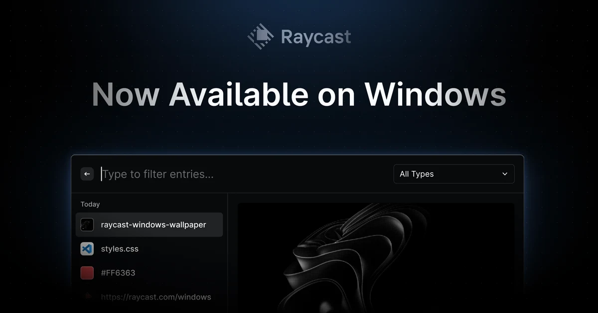 Raycast OG image: Raycast for Windows