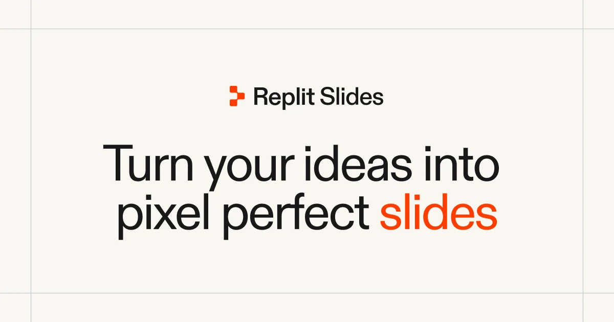Replit OG image: AI Presentation Maker: Create and Export Slides | Replit
