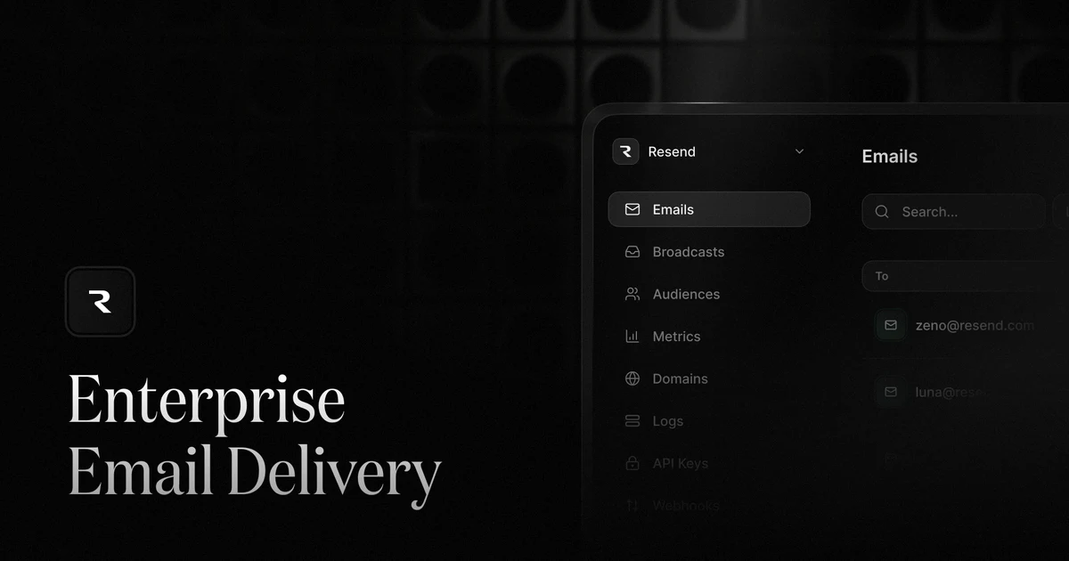 Resend OG image: Enterprise · Resend