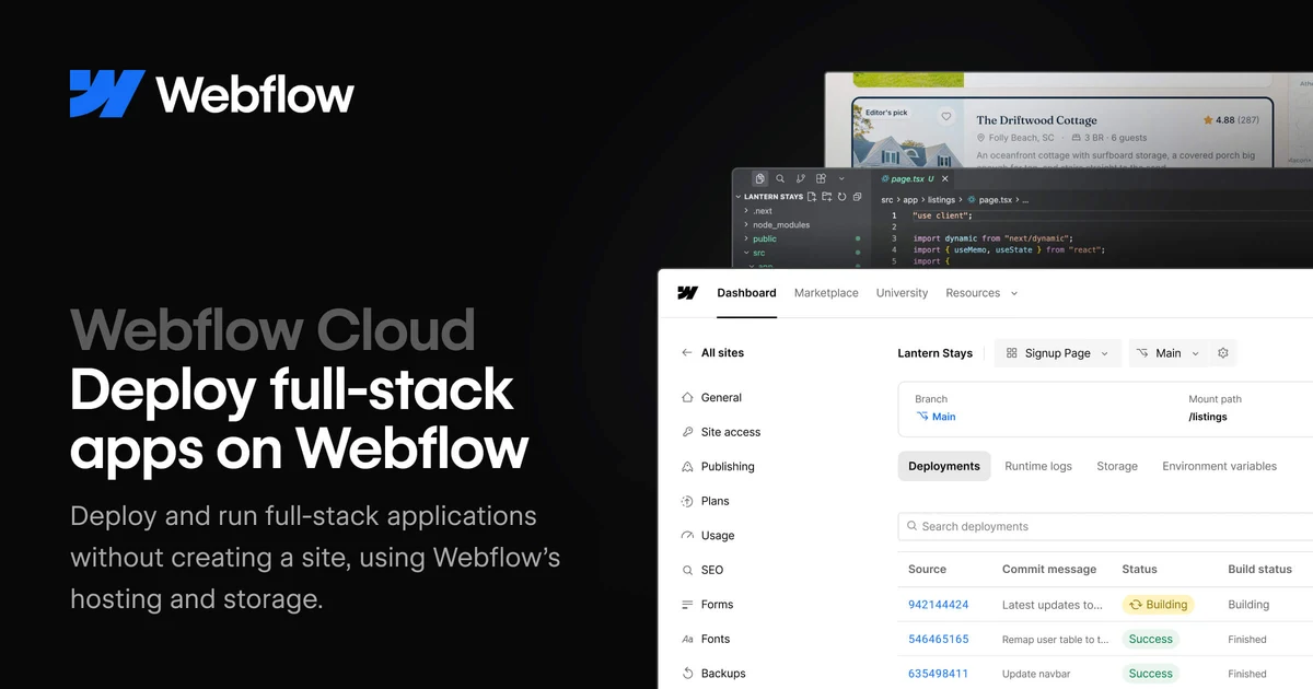 Webflow OG image: Webflow Cloud | Deploy full-stack apps