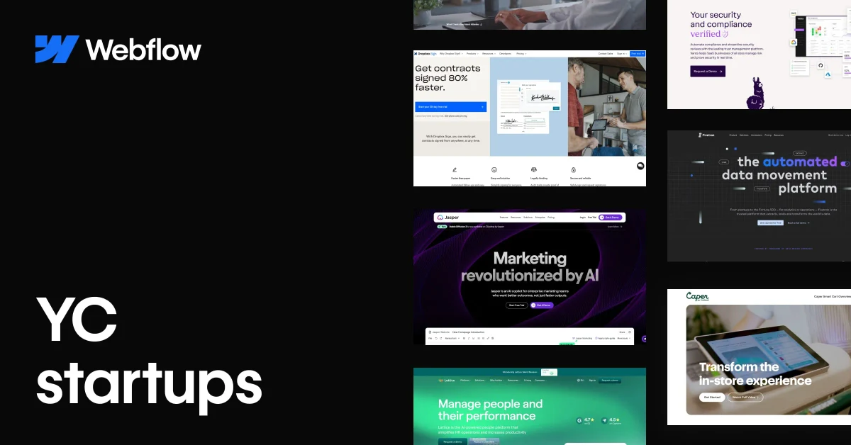 Webflow OG image: The best YC startups start on Webflow