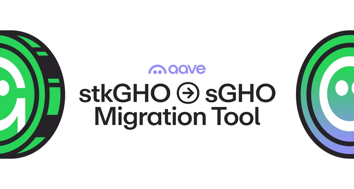 Aave: The Staked GHO → Savings GHO migration tool is now live — public x-twitter post media curated for social post design inspiration.