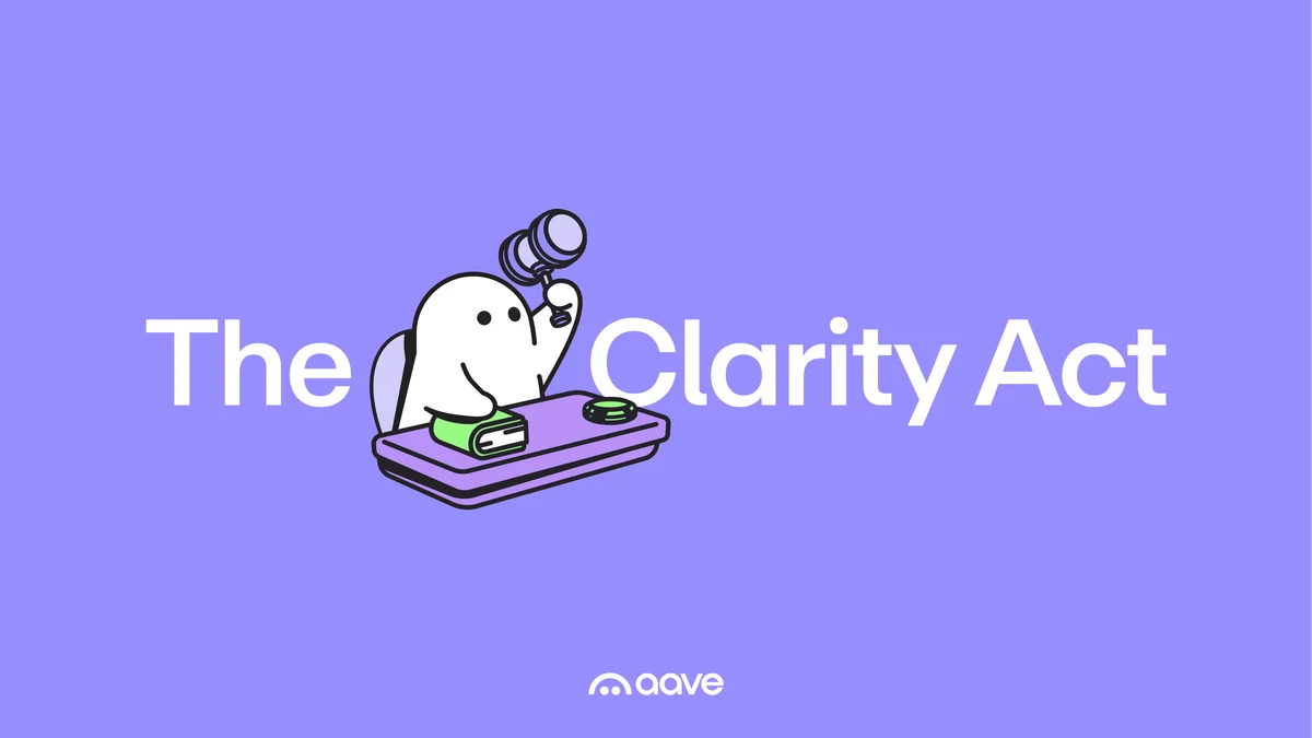 Aave: The Clarity Act protects writing and publishing code — public x-twitter post media curated for social post design inspiration.
