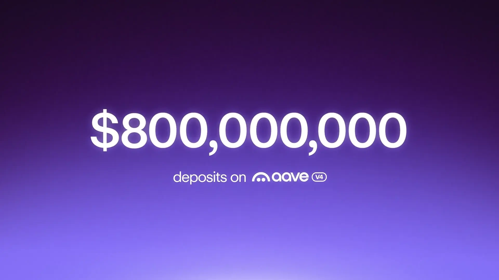 Aave V4 crossed $800 million deposits — public x-twitter post media curated for social post design inspiration.