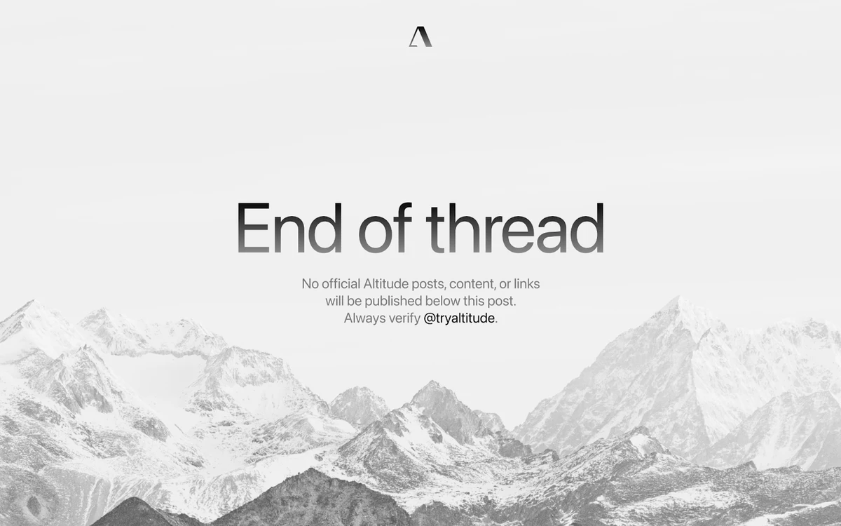 Altitude: End of thread — public x-twitter post media curated for social post design inspiration.