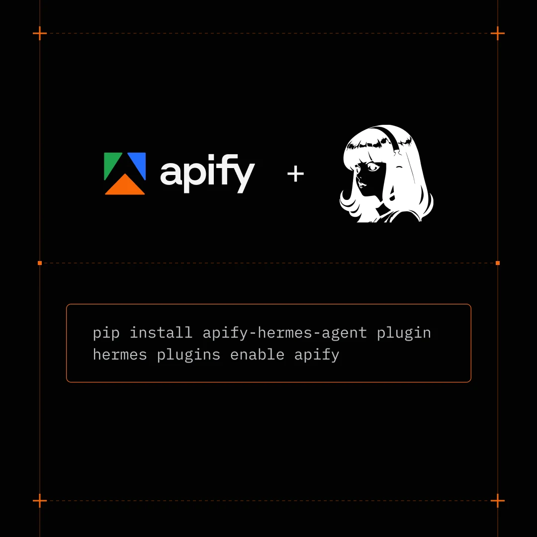 Apify is now available in Hermes Agent by @NousResearch — public x-twitter post media curated for social post design inspiration.