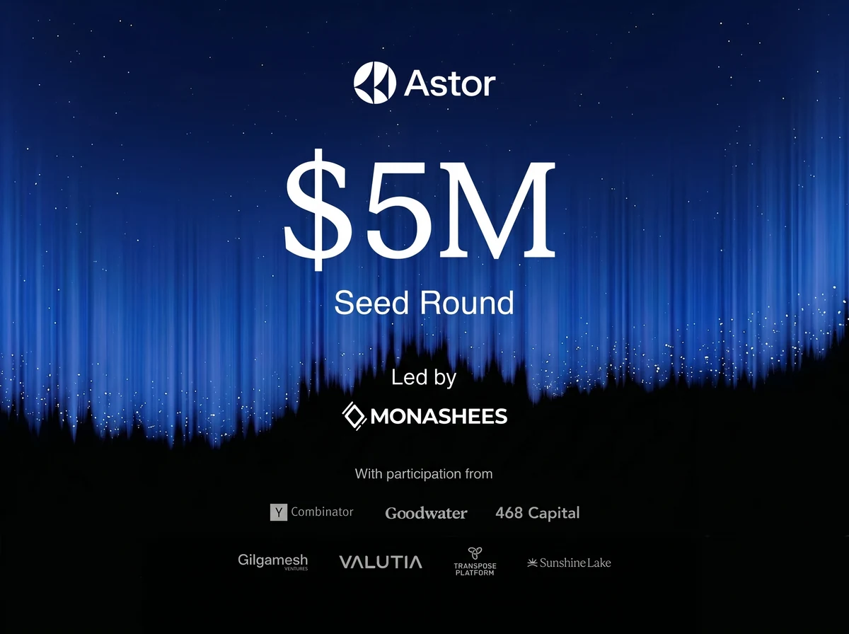 Astor | Personal Investing Agent: We raised a $5M seed led by Monashees — public x-twitter post media curated for social post design inspiration.