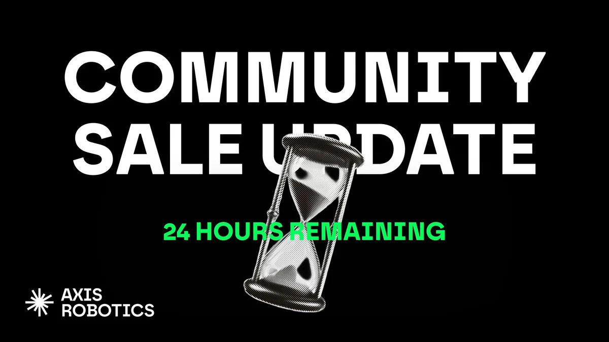 Axis Robotics: $AXIS Community Sale Update: 24 Hours Remaining — public x-twitter post media curated for social post design inspiration.