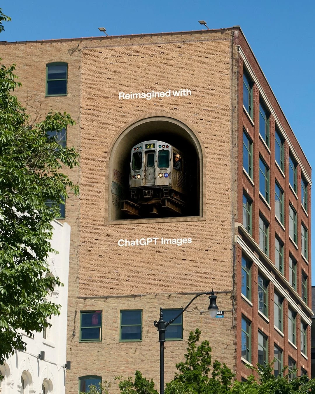 OpenAI billboard campaign photo from a public X post, curated for social post design inspiration.