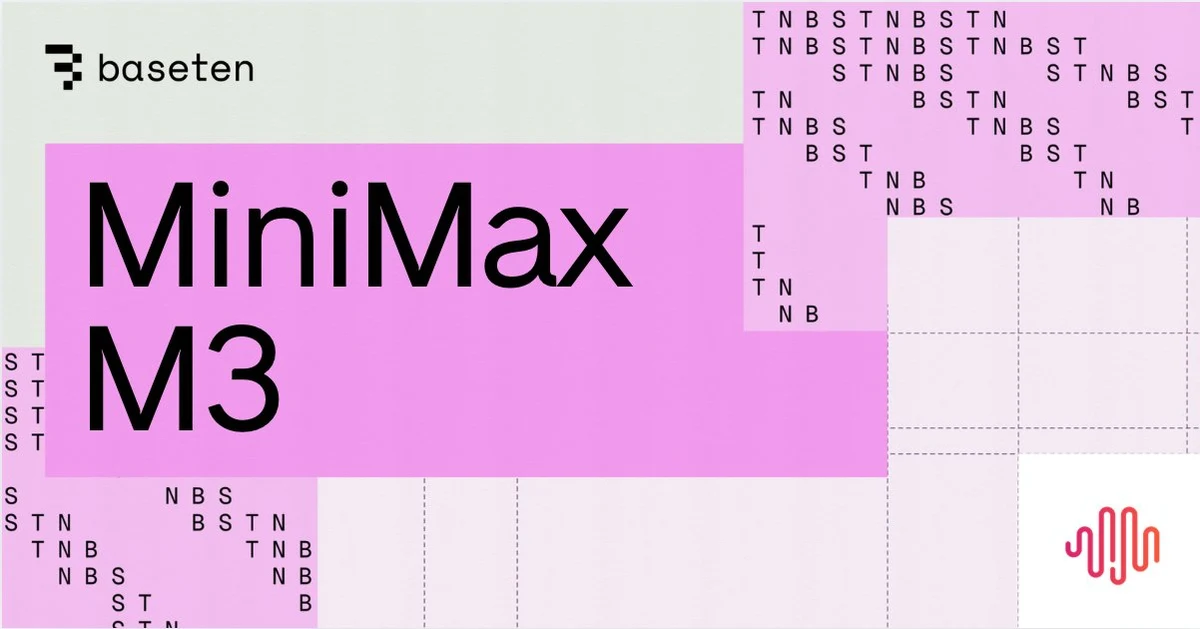 Baseten: Congrats to the MiniMax team on the open-source launch of M3 — public x-twitter post media curated for social post design inspiration.