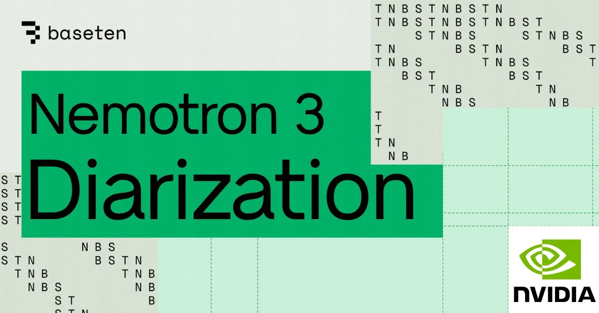 NVIDIA Nemotron 3 Diarization is available in the Baseten Model Library — public x-twitter post media curated for social post design inspiration.