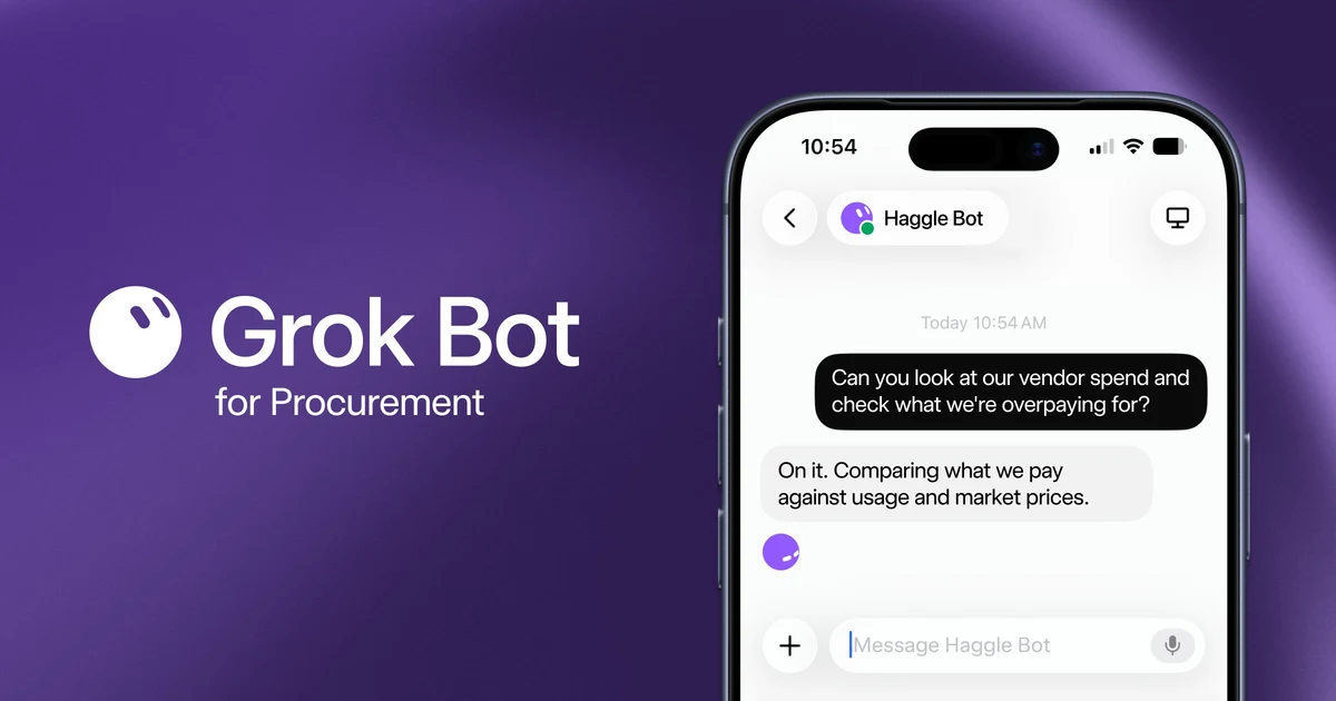 Setting Grok Bot loose on procurement — public x-twitter post media curated for social post design inspiration.