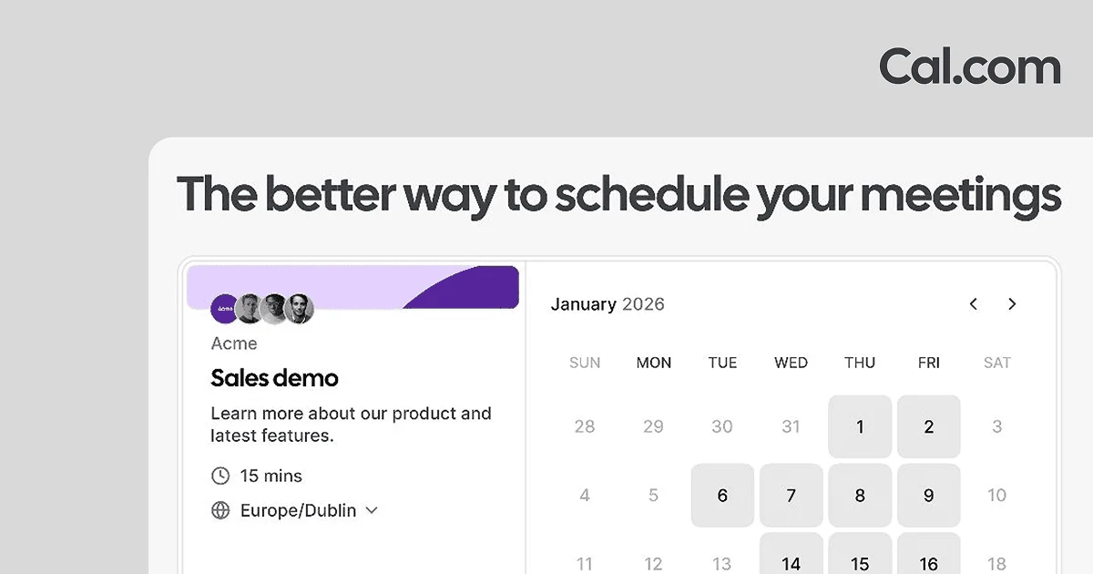Cal.com | Scheduling Software for Online Bookings — public x-twitter post media curated for social post design inspiration.