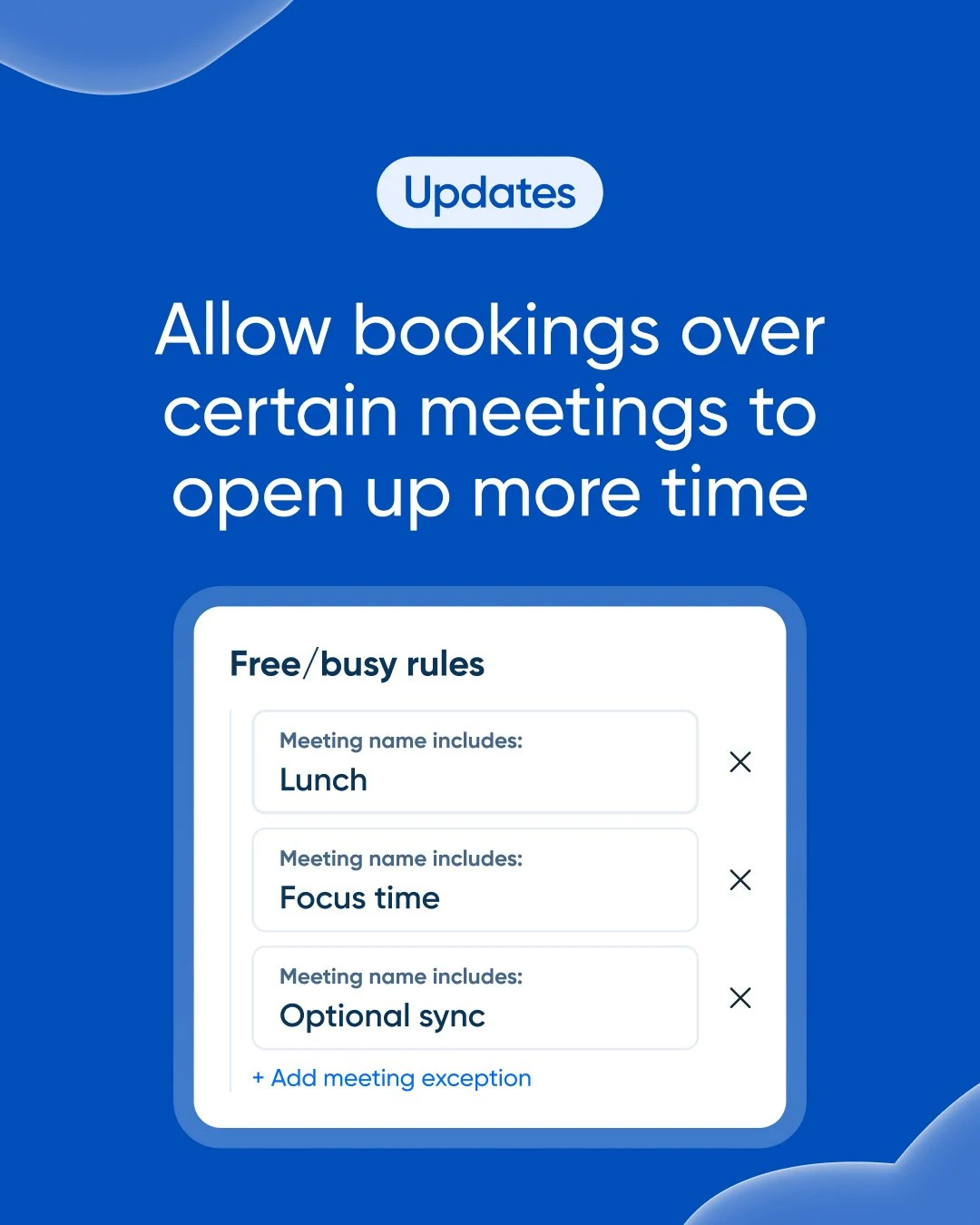 Calendly: 4: Allow bookings over certain meetings to open up more time — public x-twitter post media curated for social post design inspiration.