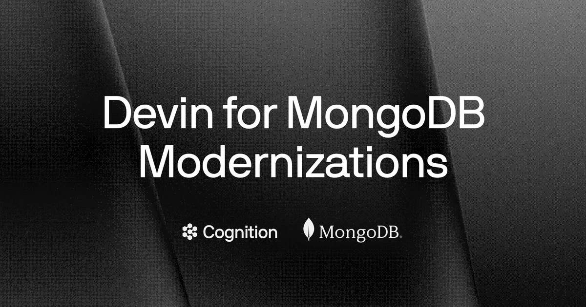 Cognition: Devin for @MongoDB Modernizations is here — public x-twitter post media curated for social post design inspiration.