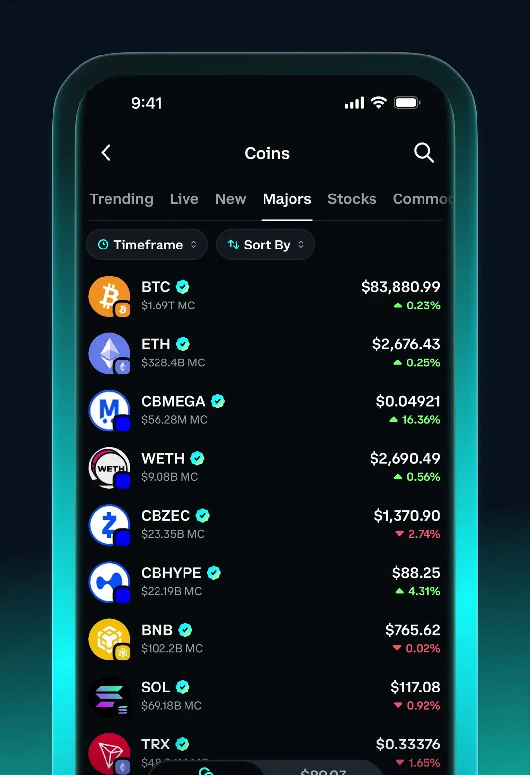 Coinbase Wallet: Live charts just landed — public x-twitter post media curated for social post design inspiration.