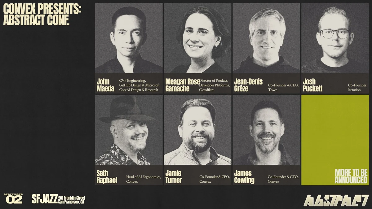 Convex: The first Abstract speakers are announced — public x-twitter post media curated for social post design inspiration.