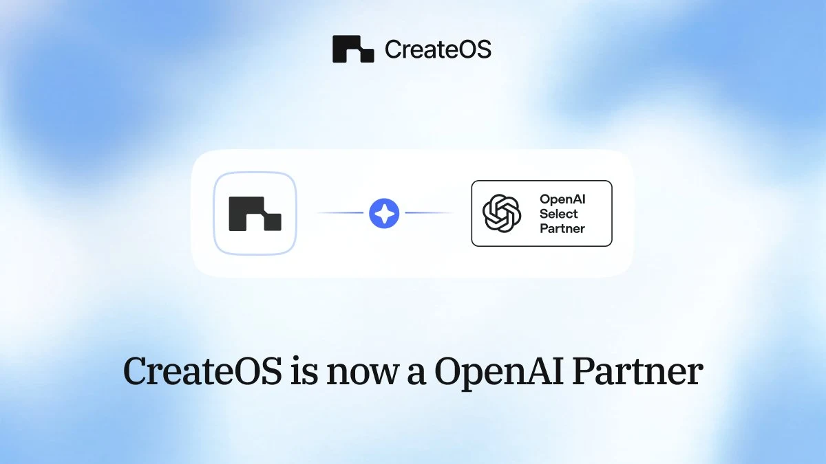 CreateOS has been selected for the @OpenAI Select Partner Program — public x-twitter post media curated for social post design inspiration.