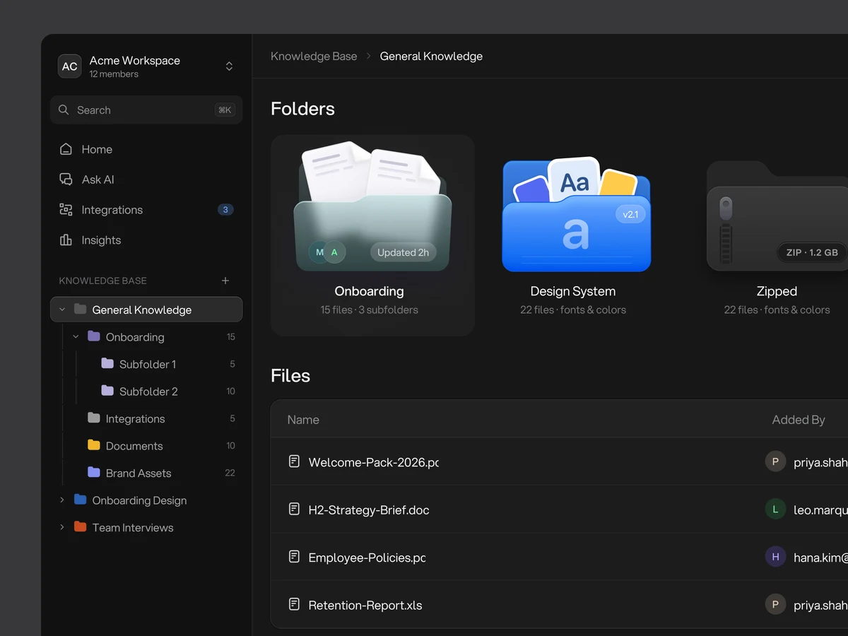 David: Folders UI - Dark mode — public x-twitter post media curated for social post design inspiration.