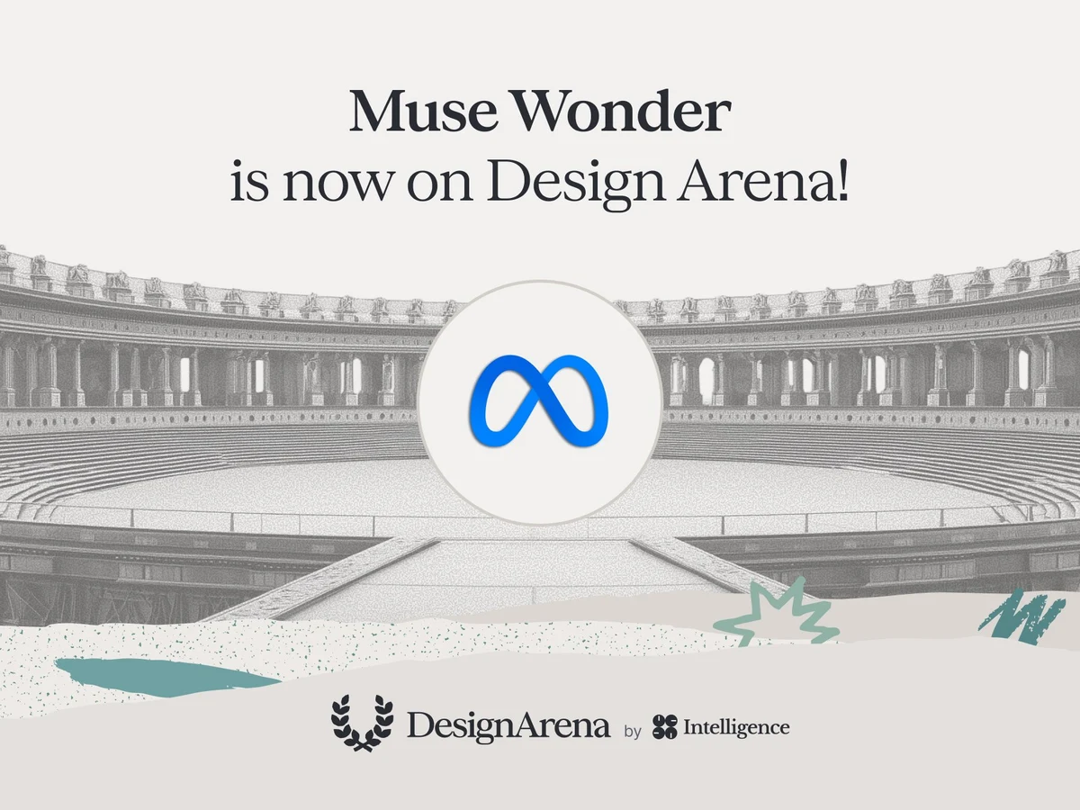 Muse Wonder by @AIatMeta is now available on Design Arena — public x-twitter post media curated for social post design inspiration.