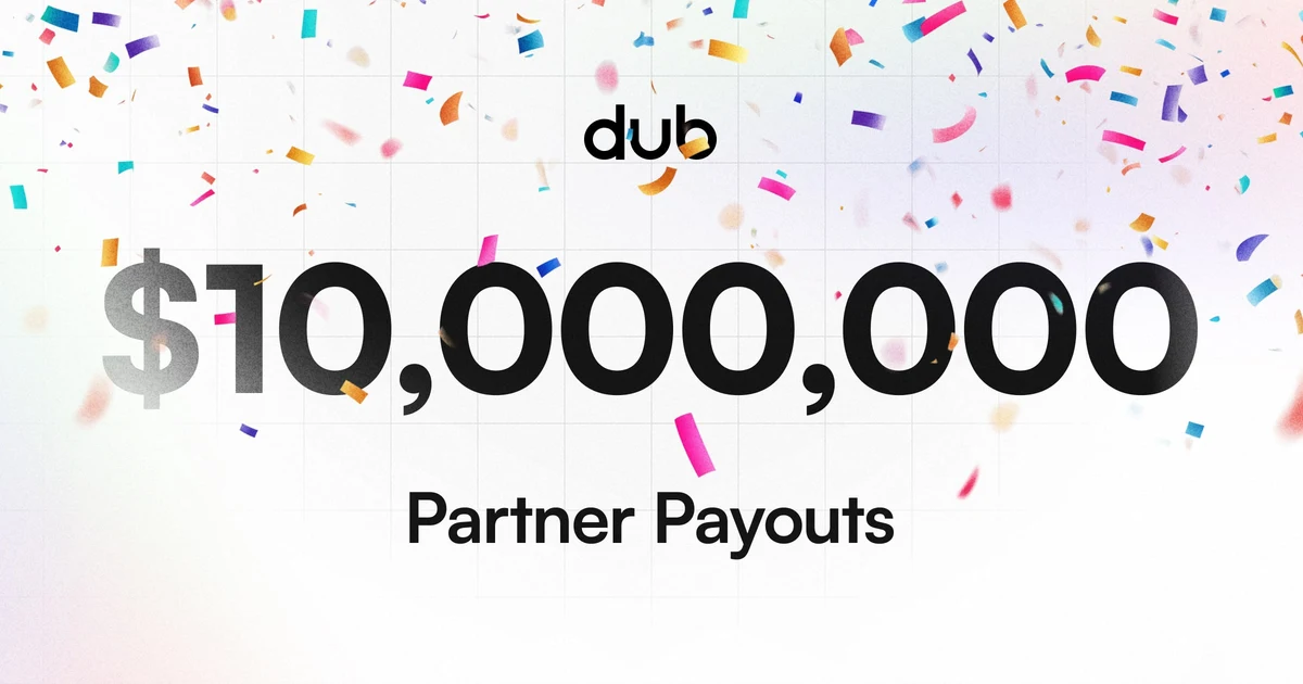 Celebrating $10 million in partner payouts on Dub — public x-twitter post media curated for social post design inspiration.