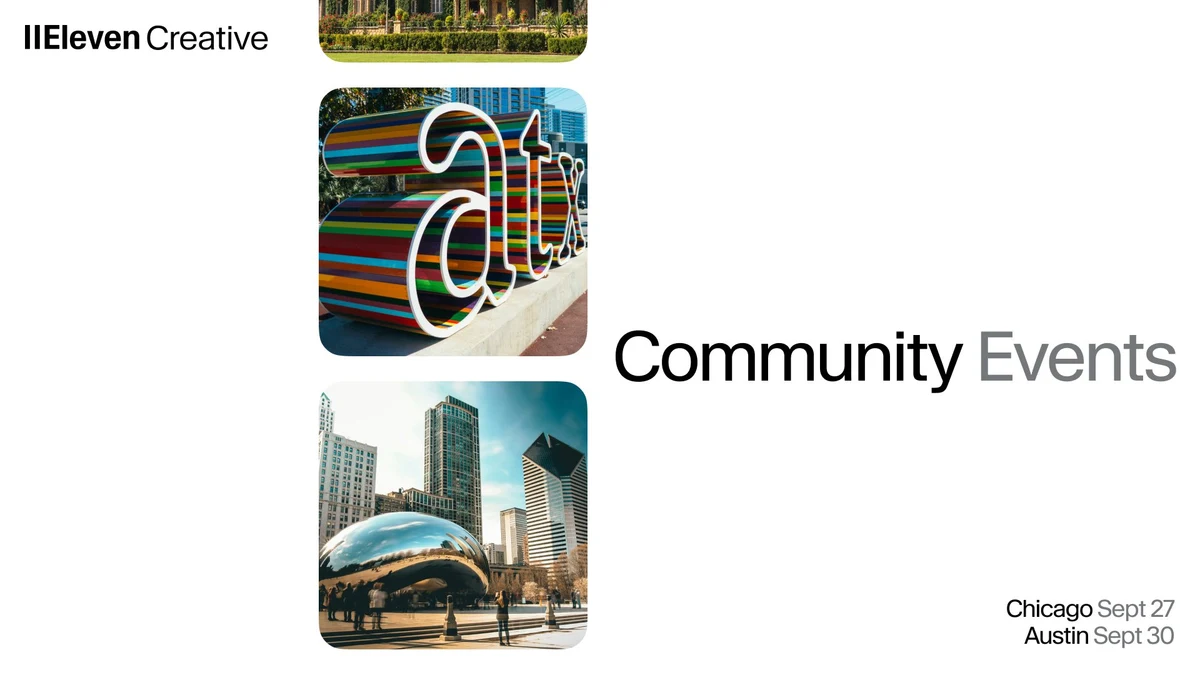 ElevenCreative is heading to Chicago and Austin to meet with creators — public x-twitter post media curated for social post design inspiration.
