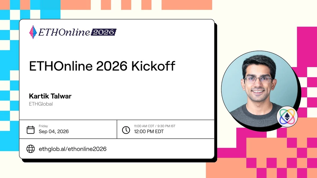 ETHOnline 2026 Kickoff | Kartik Talwar — public x-twitter post media curated for social post design inspiration.