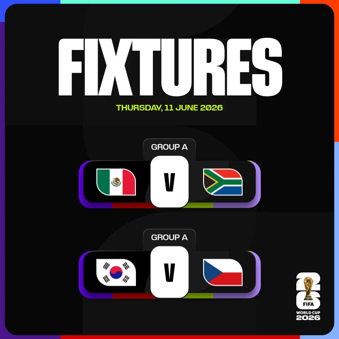 FIFA World Cup announcement card: "The opening day" with unlock emoji and #FIFAWorldCup hashtag, minimal neutral design.