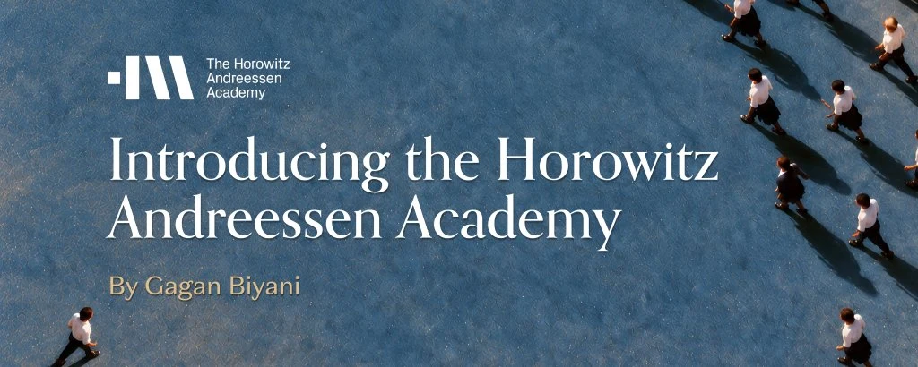Introducing the Horowitz Andreessen Academy — public x-twitter post media curated for social post design inspiration.