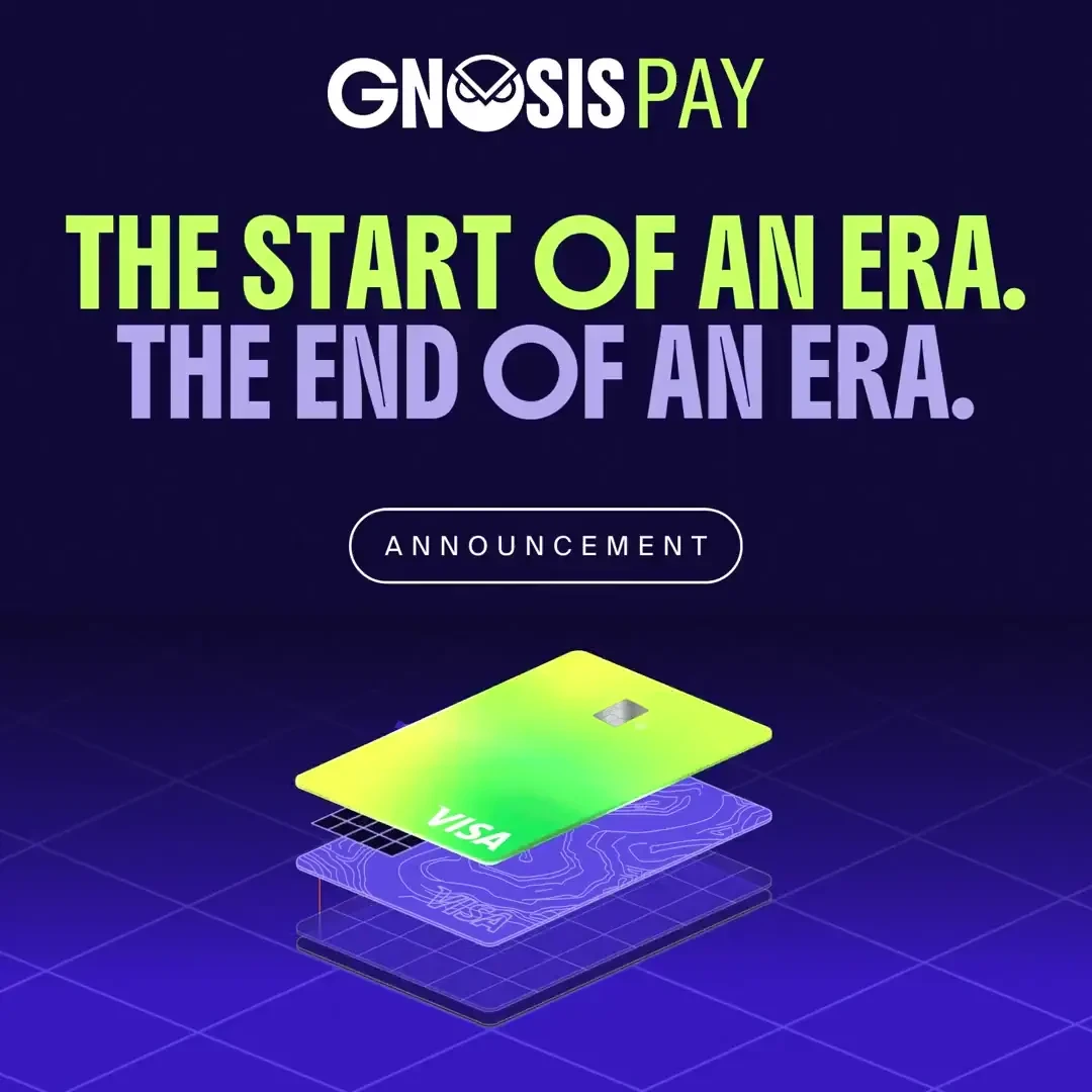Gnosis Pay: We're now finalising a shift that started in 2025 — public x-twitter post media curated for social post design inspiration.