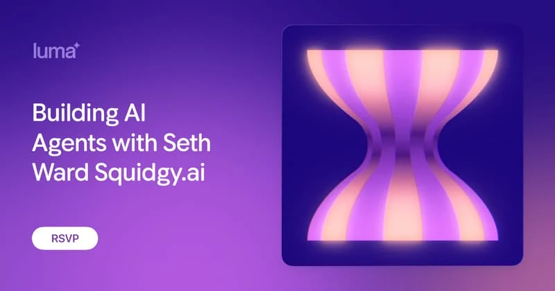 Building AI Agents with Seth Ward Squidgy.ai · Luma — public x-twitter post media curated for social post design inspiration.