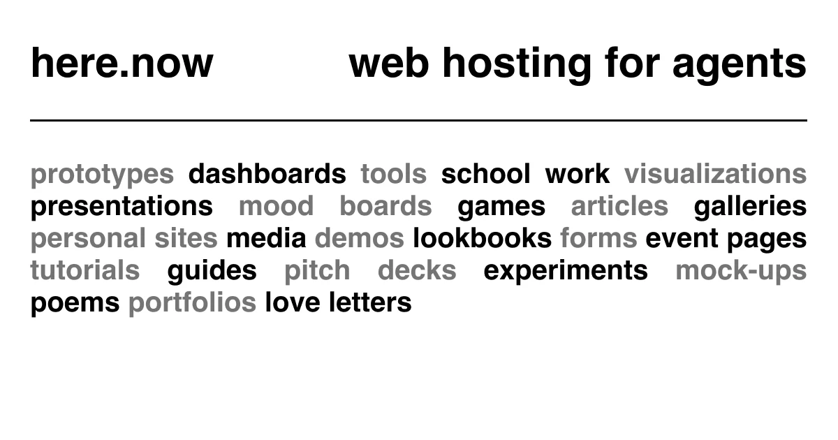 here.now | Instant web hosting for agents — public x-twitter post media curated for social post design inspiration.