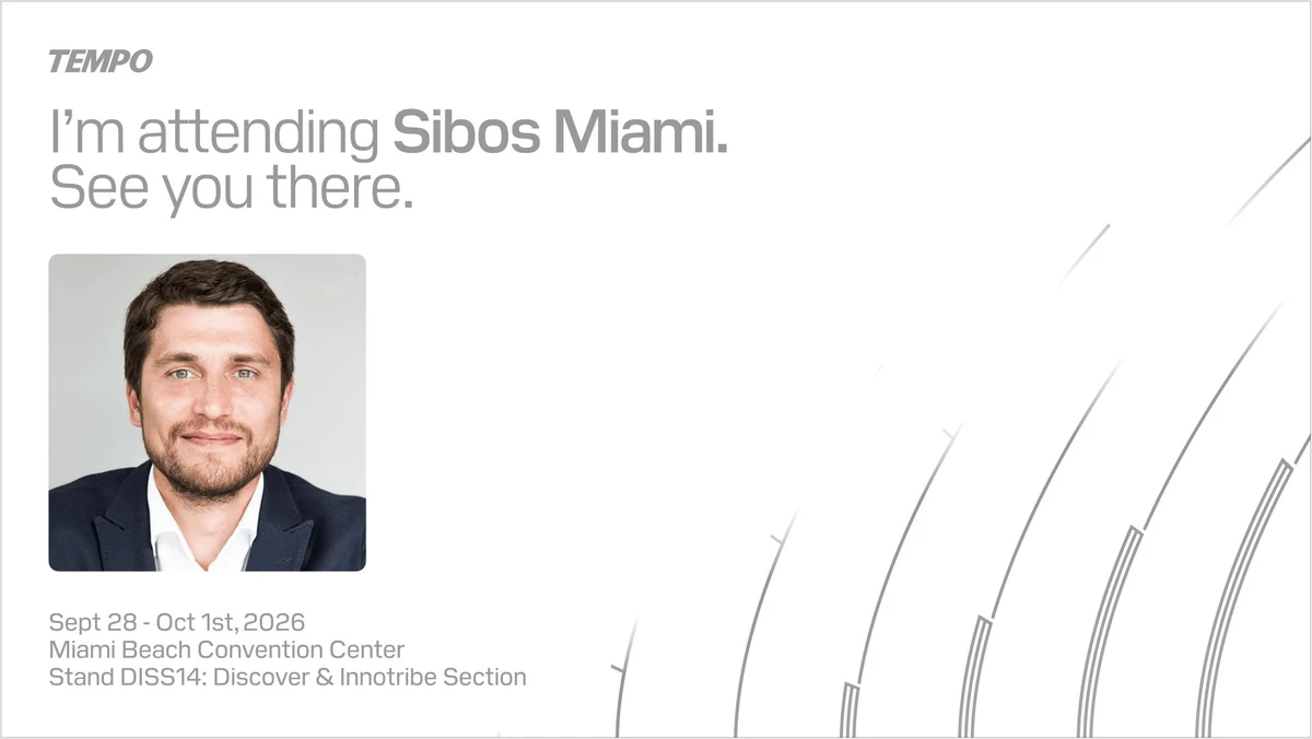 Jevgenijs Kazanins: I’ll be at @Sibos Miami next week with the @tempo team — public x-twitter post media curated for social post design inspiration.