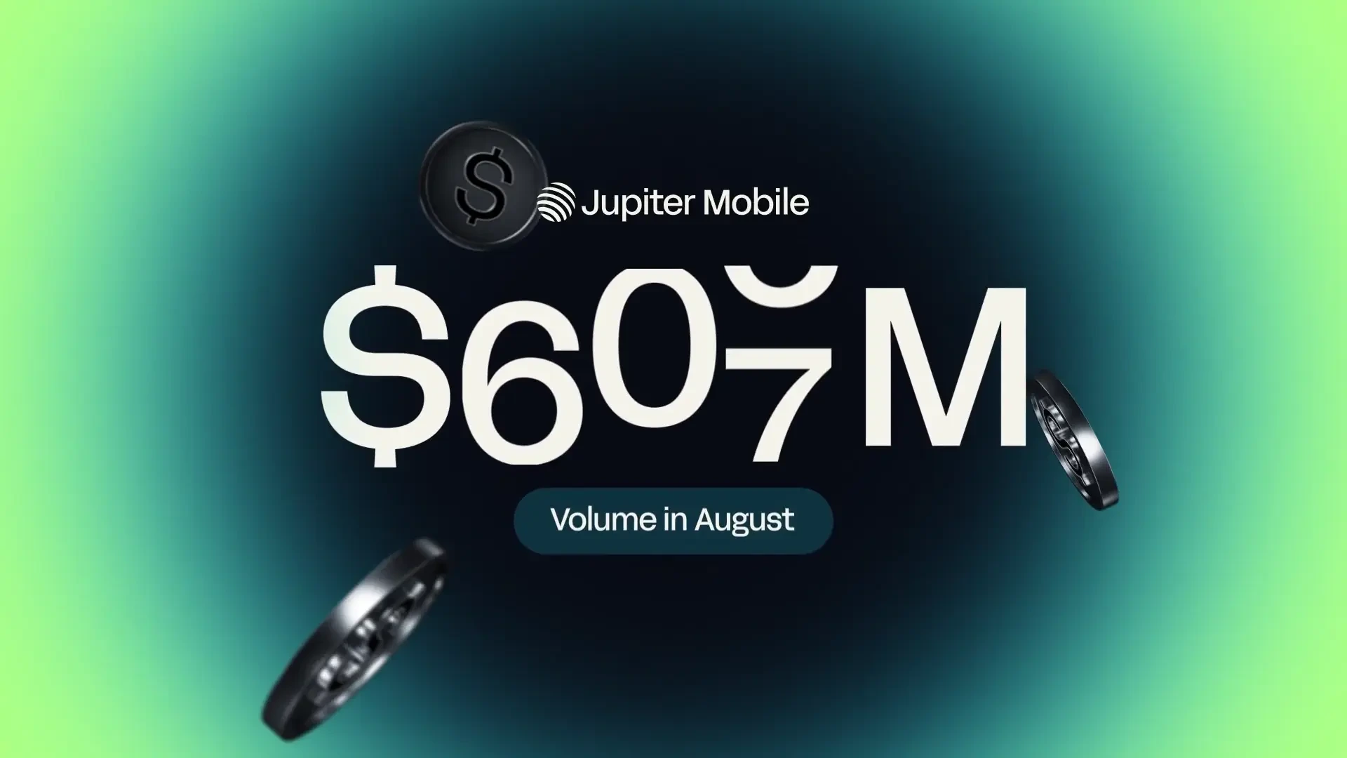 $607M traded on Jupiter Mobile in August — public x-twitter post media curated for social post design inspiration.
