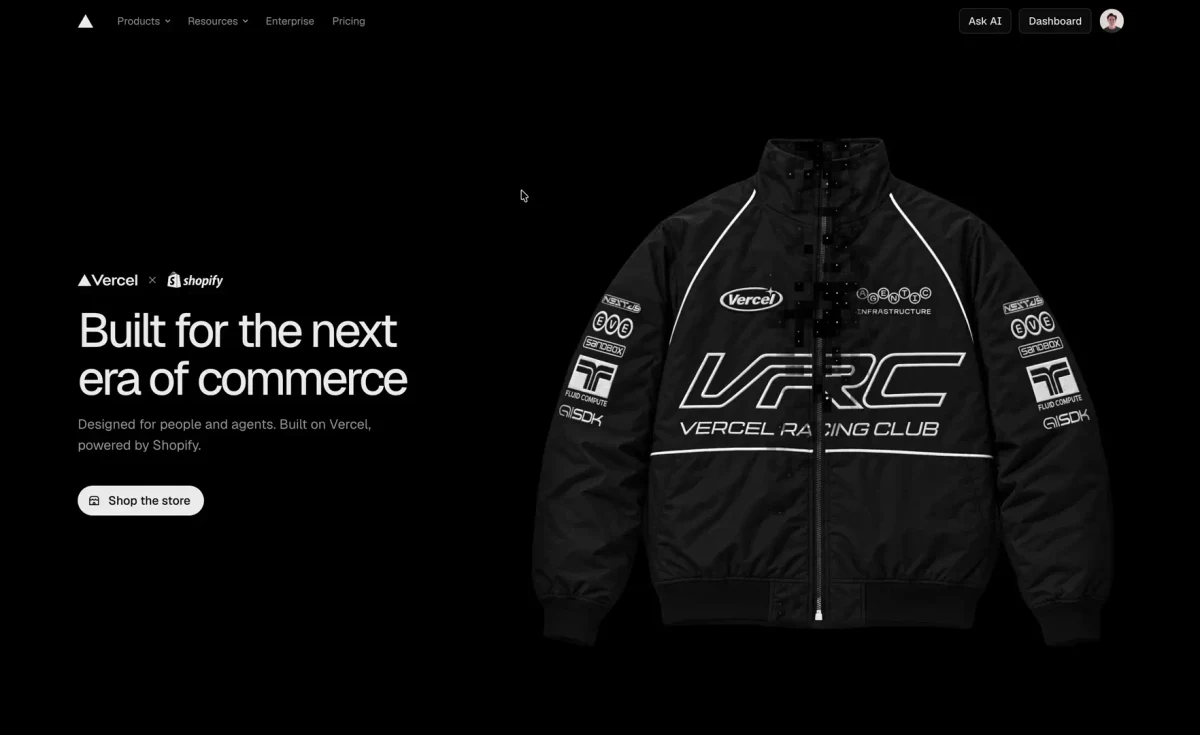 Logan Liffick: new shader i whipped up for our Vercel store splash page ▲