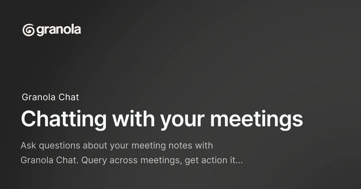 Chatting with your meetings - Granola Docs & Help Center — public x-twitter post media curated for social post design inspiration.