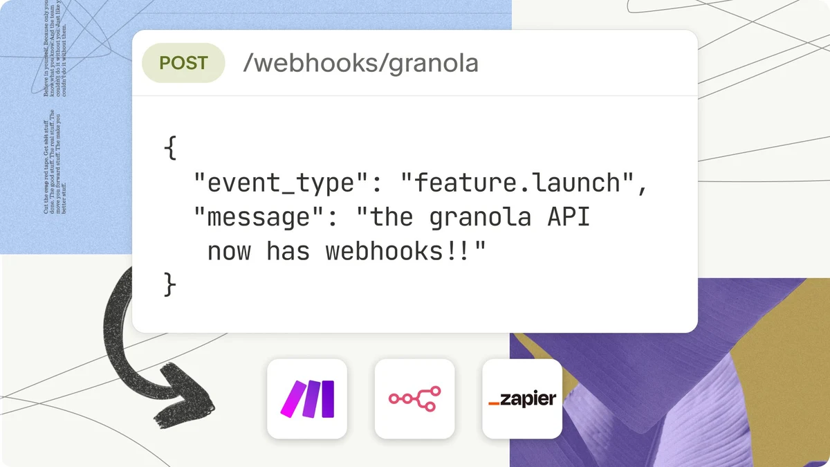 New to the Granola API: webhooks — public x-twitter post media curated for social post design inspiration.