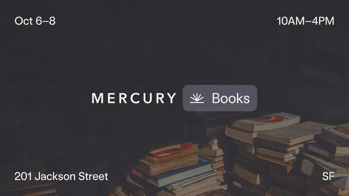 Mercury: A bookstore is coming to Jackson Square for SF Tech Week — public x-twitter post media curated for social post design inspiration.