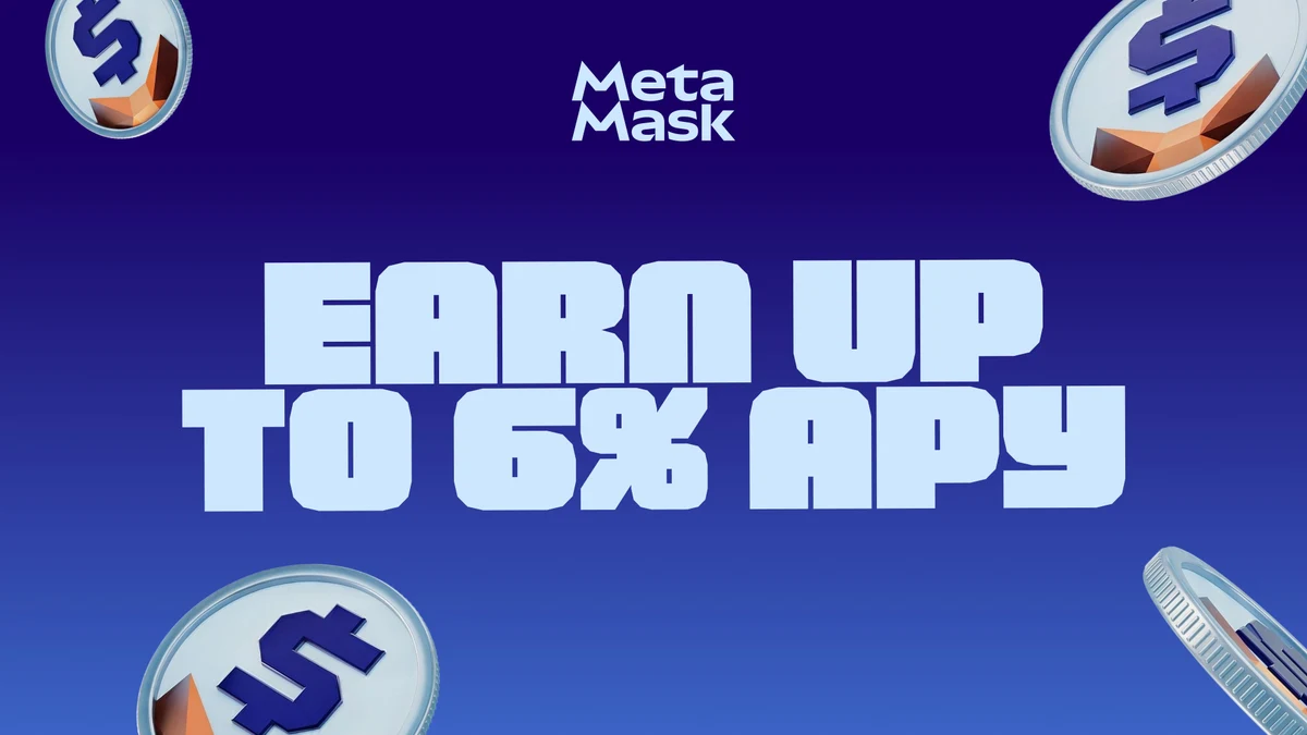 As of now, MetaMask Money Accounts are earning up to ~6% APY — public x-twitter post media curated for social post design inspiration.