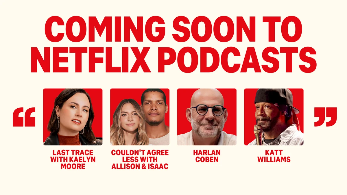 Four new original video podcasts are coming to Netflix — public x-twitter post media curated for social post design inspiration.