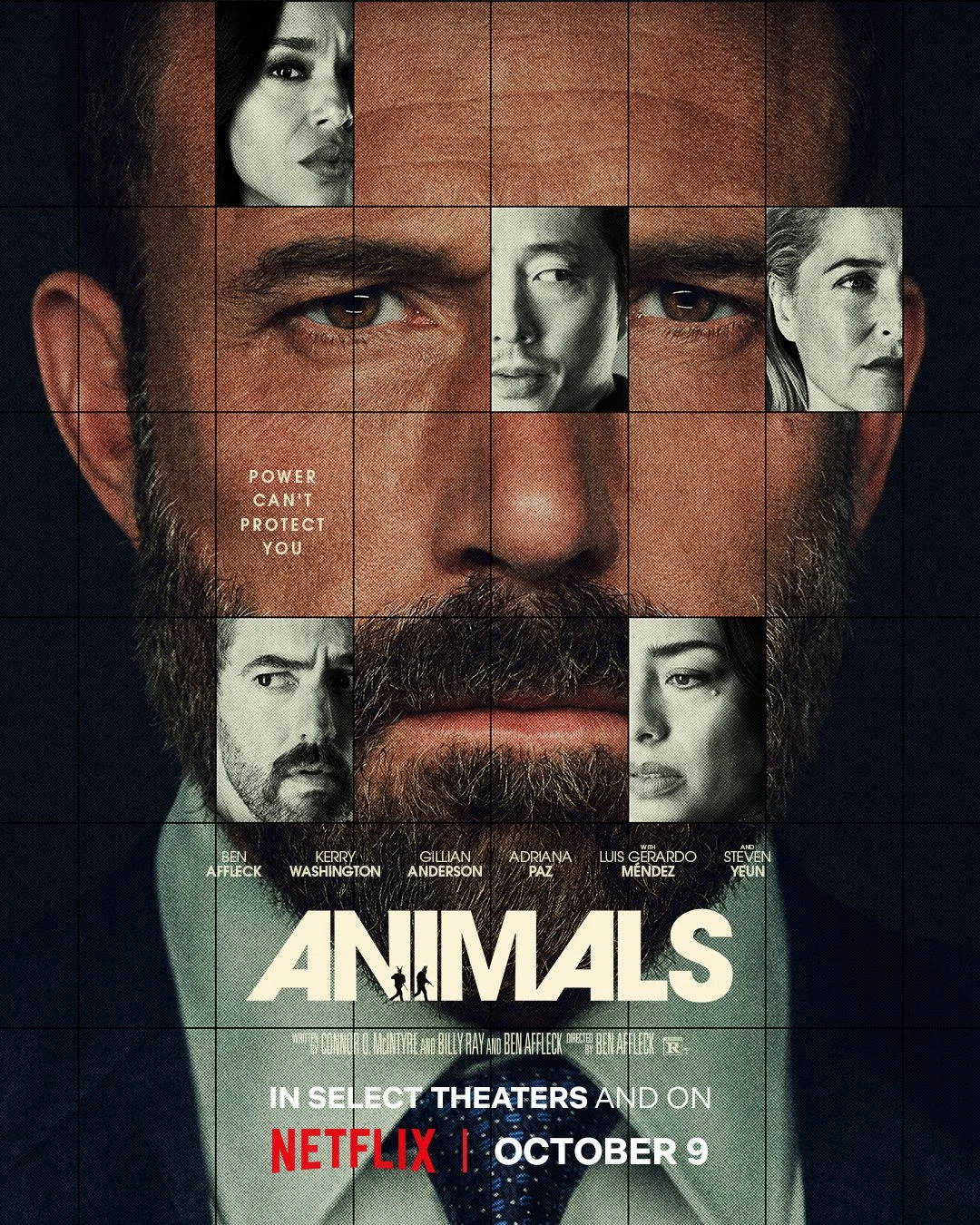 Netflix: ANIMALS, directed by Ben Affleck, premieres in 12 HOURS — public x-twitter post media curated for social post design inspiration.