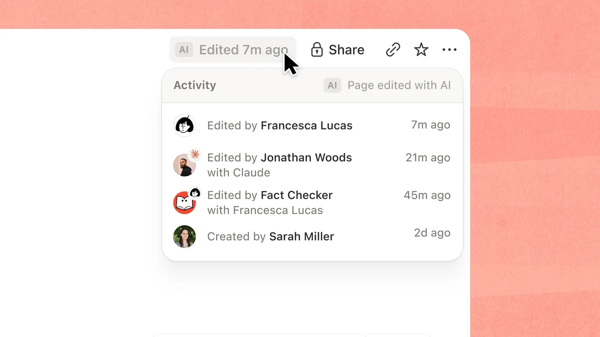 Notion: “Last edited by” now shows which agent, MCP client — public x-twitter post media curated for social post design inspiration.