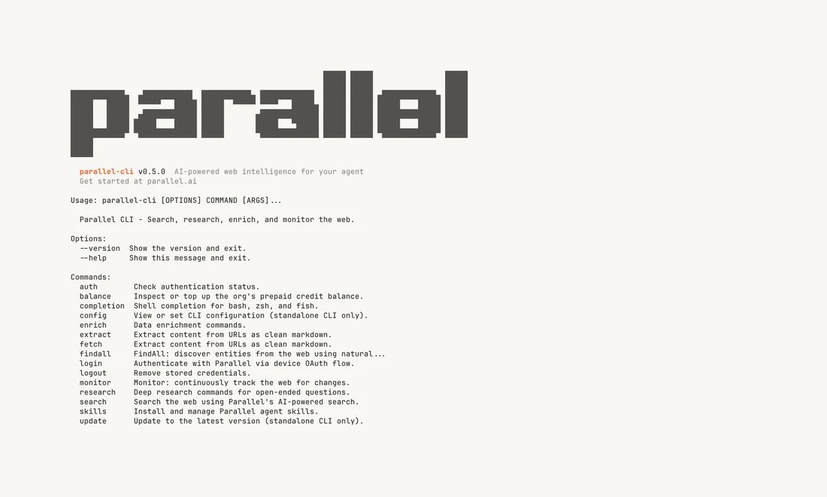 Parallel Web Systems: This single prompt instructs your agent to install and use the Parallel — public x-twitter post media curated for social post design inspiration.