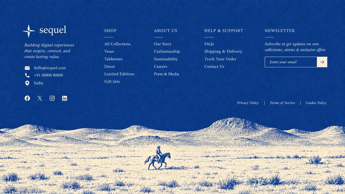 Pranav: My favourite footer section I’ve made so far — public x-twitter post media curated for social post design inspiration.