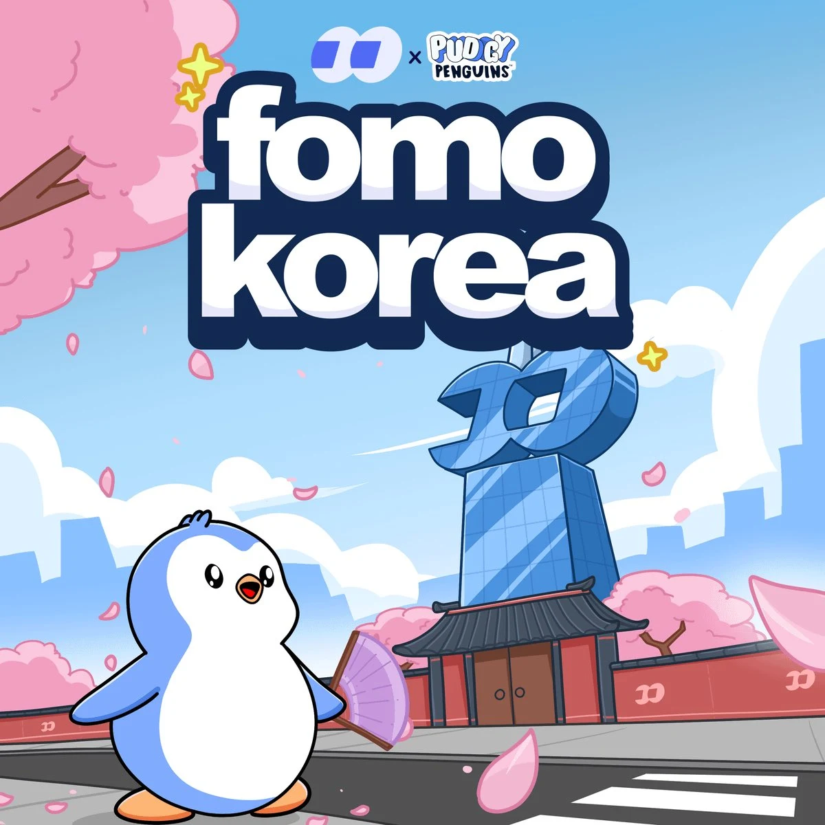Pudgy Penguins are taking over Seoul with @fomo — public x-twitter post media curated for social post design inspiration.