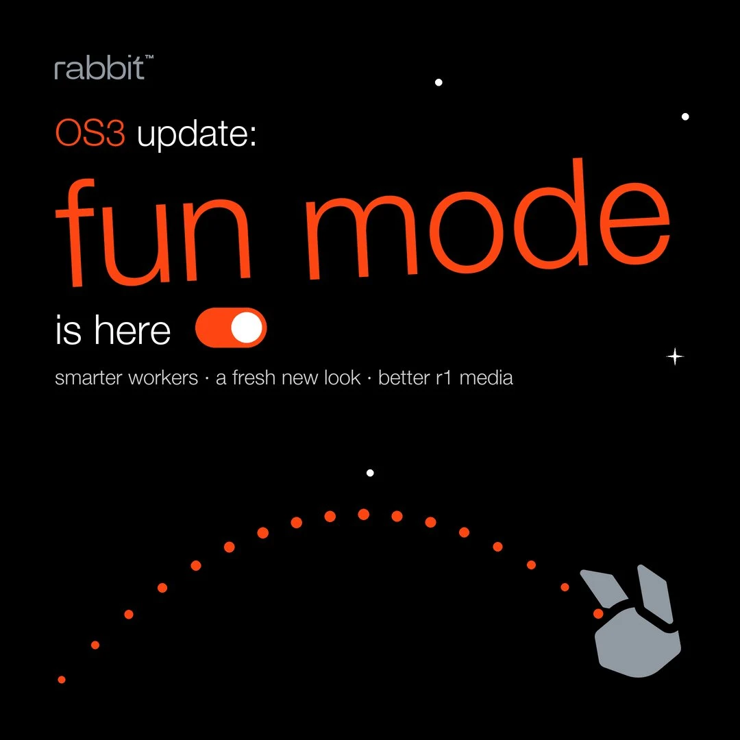 Rabbit inc.: OS3 just got way more fun — public x-twitter post media curated for social post design inspiration.