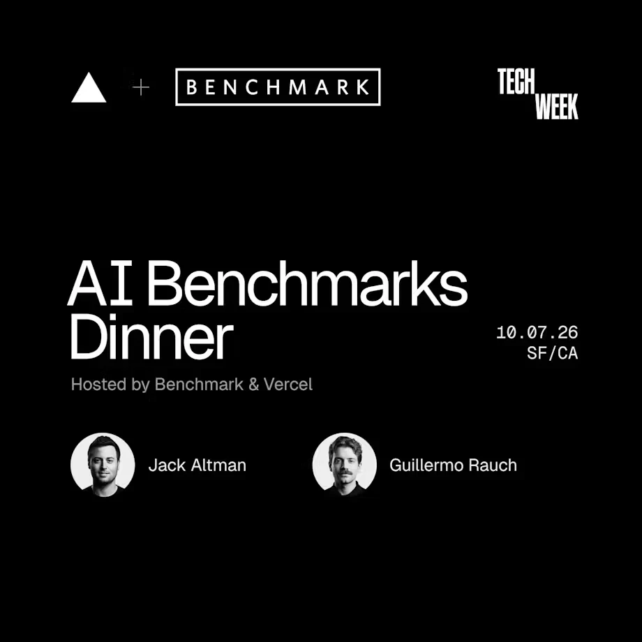 Guillermo Rauch: AI Benchmarks with @Benchmark & @Vercel — public x-twitter post media curated for social post design inspiration.