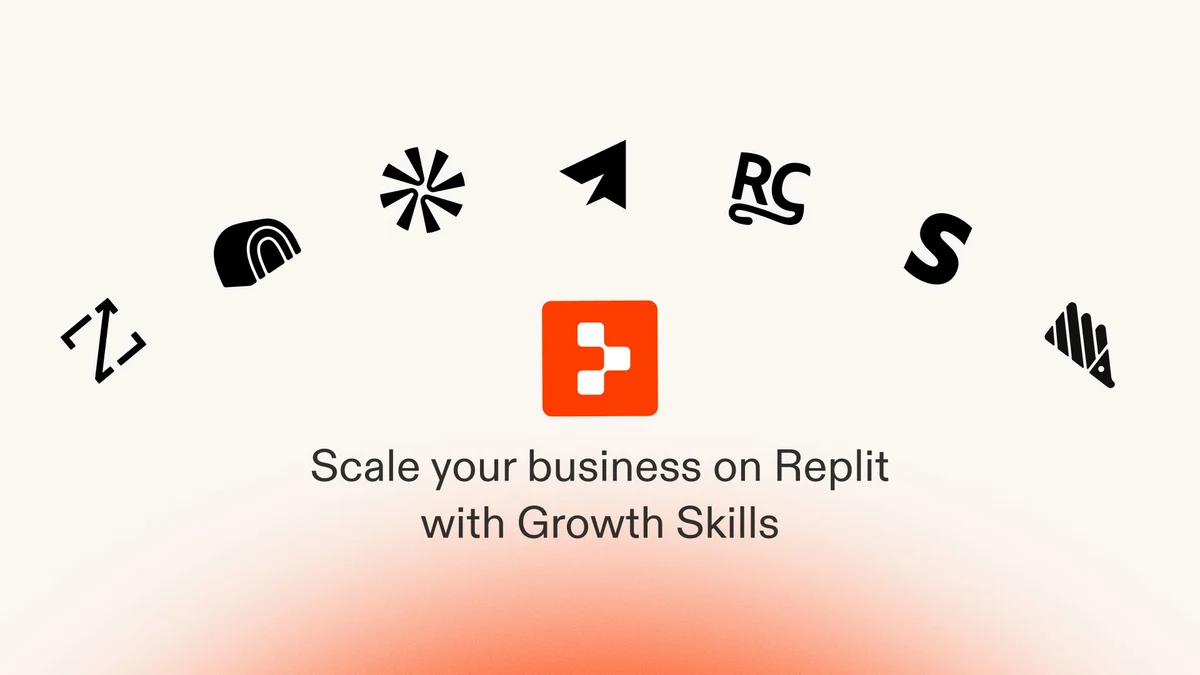 Replit ⠕: Turn your idea into a real business overnight with Growth Skills — public x-twitter post media curated for social post design inspiration.